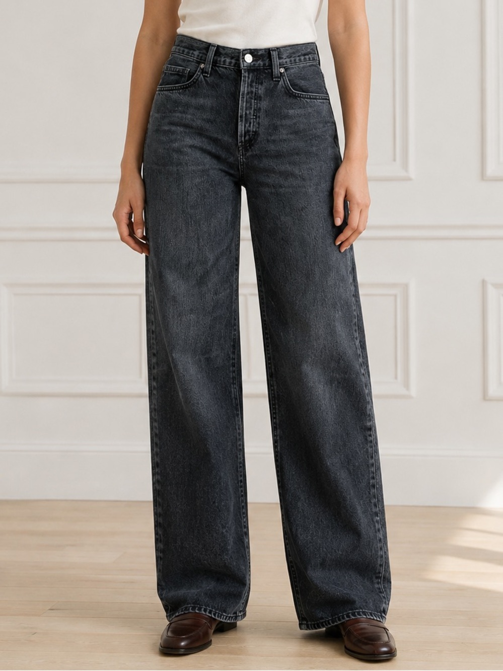 Citizens Of Humanity Black Wide Leg Jeans